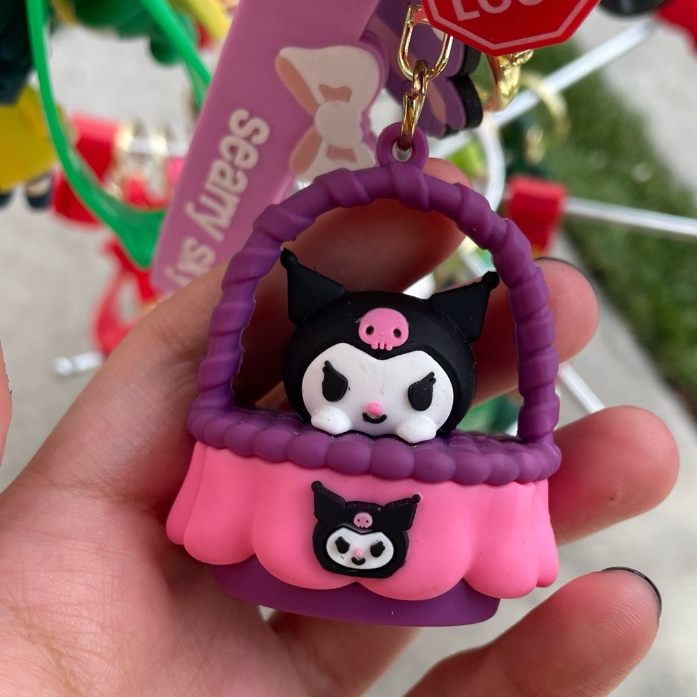 Cute Pink and Purple Kuromi Keychain